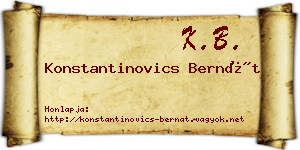 Konstantinovics Bernát névjegykártya
